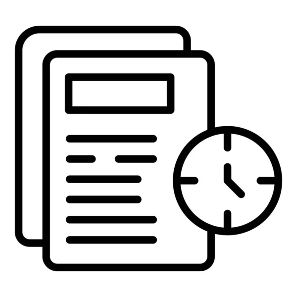 Late work papers icon, outline style —  Vetores de Stock