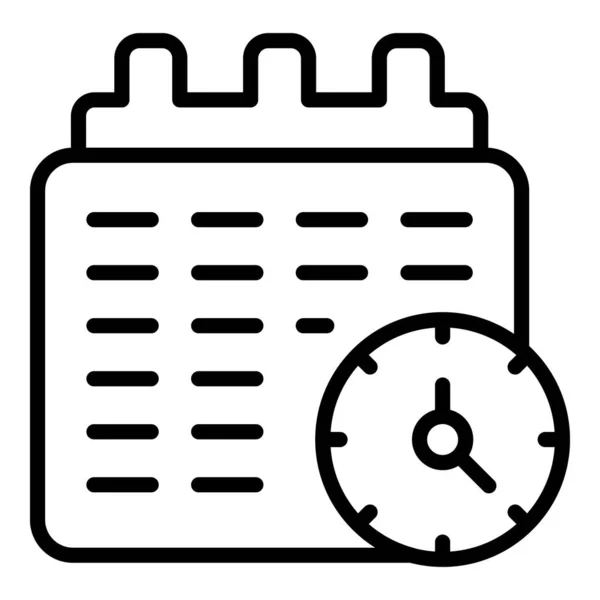 Late work calendar icon, outline style —  Vetores de Stock