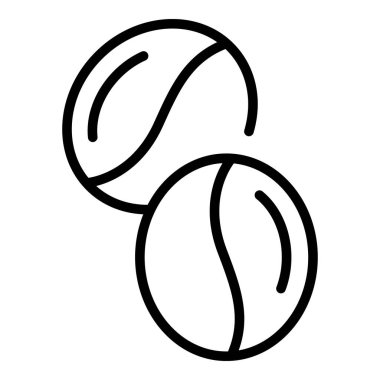 Kahve çekirdeği ikonu, taslak tarzı