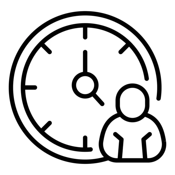 Ikona pracovní doby osoby, styl osnovy — Stockový vektor
