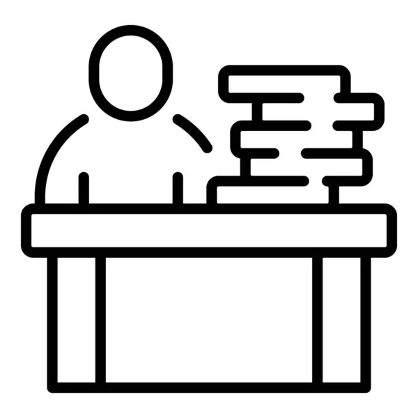 Inicio icono de trabajo de escritorio, estilo de esquema — Vector de stock