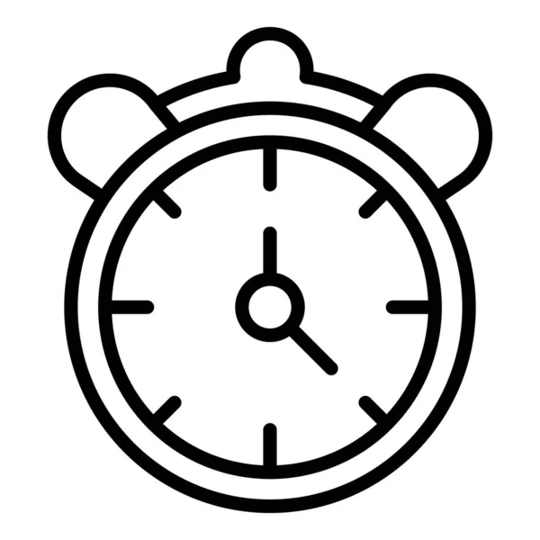 Late work alarm clock icon, outline style —  Vetores de Stock