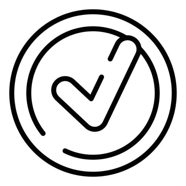 Productos regulados aprobado icono, estilo de esquema — Archivo Imágenes Vectoriales
