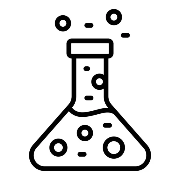 Regulated products chemical flask icon, outline style — Vetor de Stock