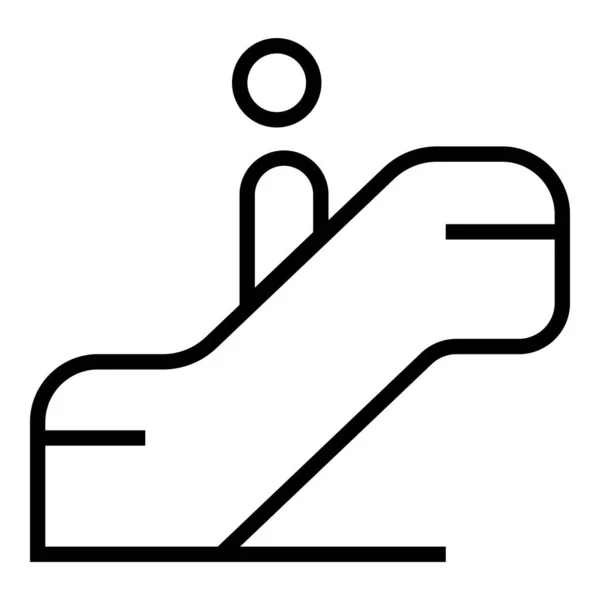 U-Bahn Rolltreppe Symbol, Umriss Stil — Stockvektor