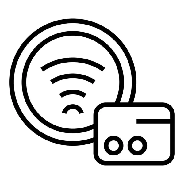Subway wifi point icon, outline style — Stock vektor