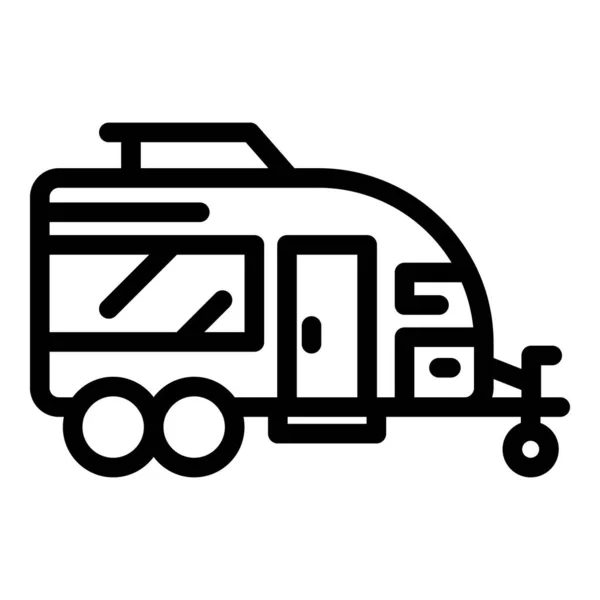 Expedition trailer icon, outline style - Stok Vektor