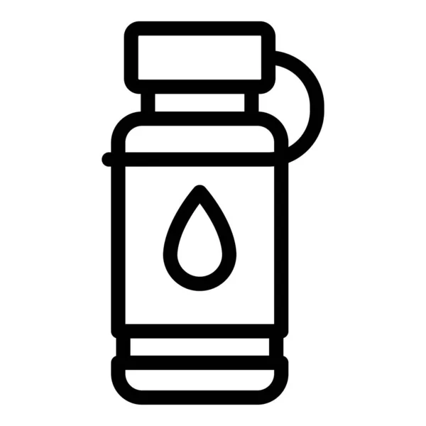 Expedition water bottle icon, outline style — Stock Vector