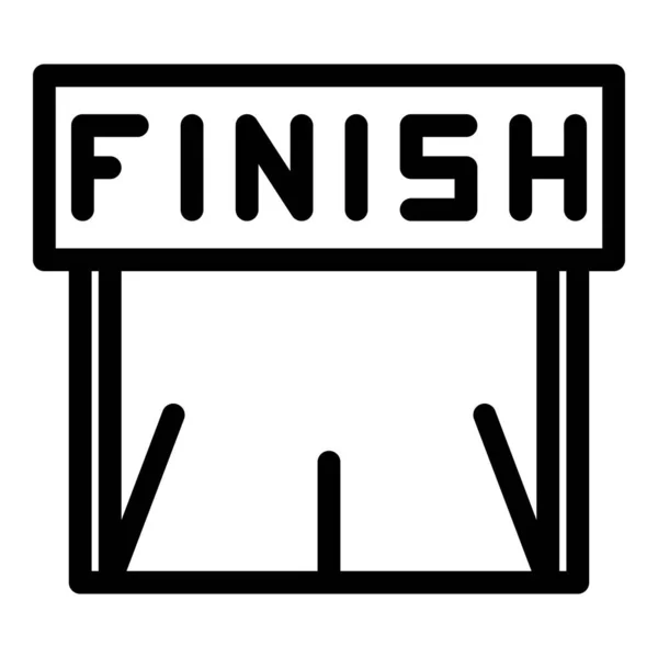 Finish banner line icon, outline style — Vetor de Stock