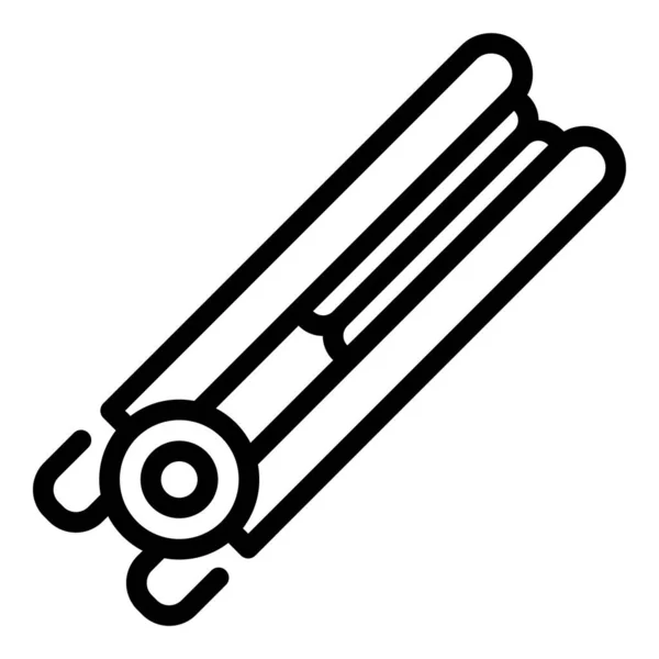 Icono de alisador de cabello, estilo de esquema — Vector de stock