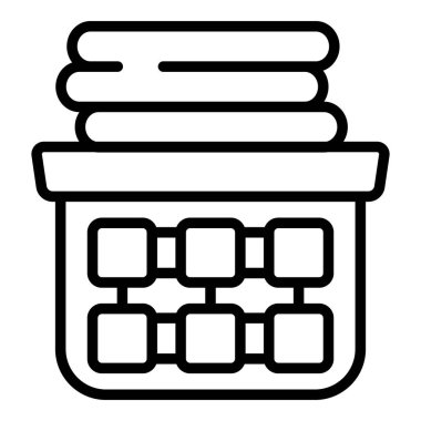 Temiz giysi yığını simgesi, taslak biçimi