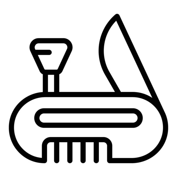 Campsite multitool icon, outline style — 스톡 벡터