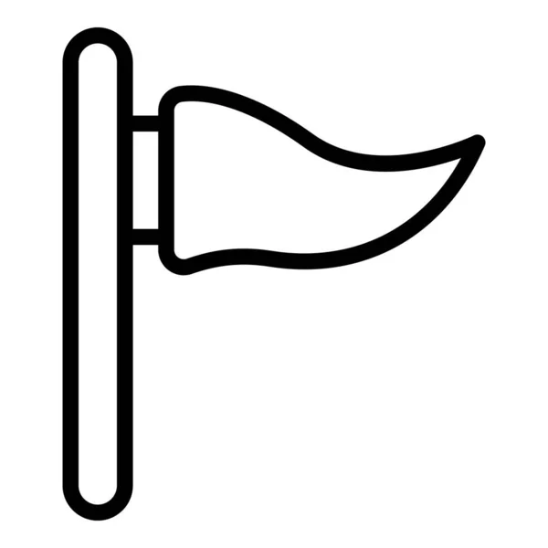 Icono de la bandera del camping, esquema de estilo — Vector de stock