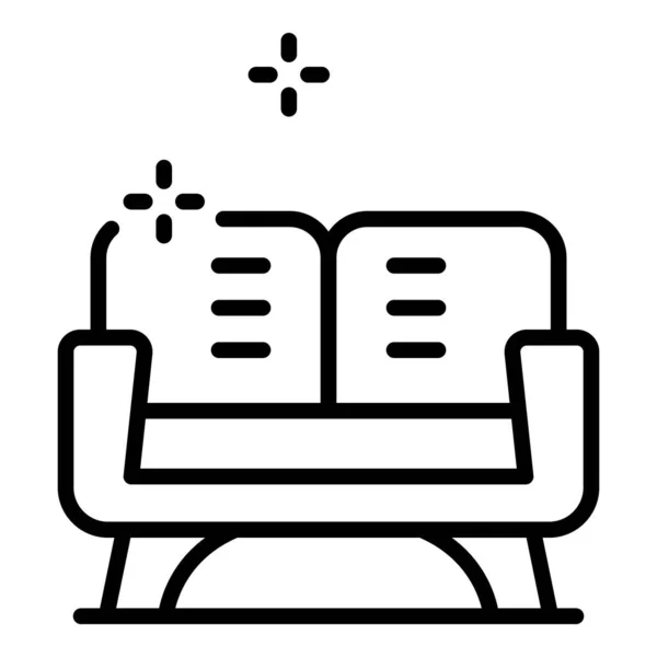 Icône de canapé propre, style contour — Image vectorielle
