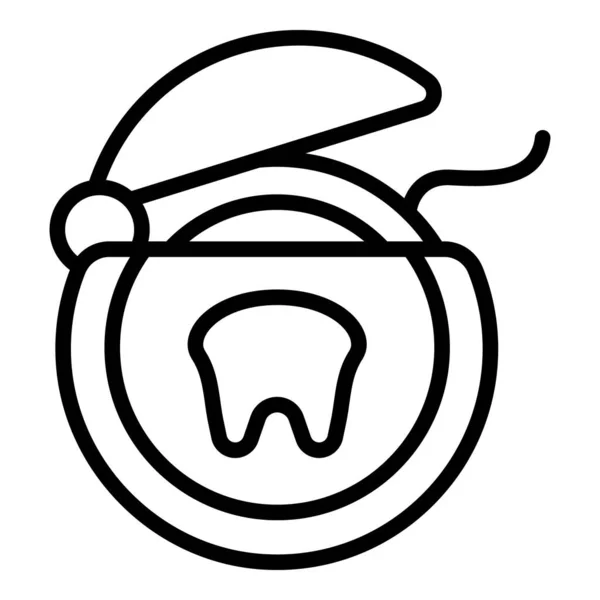 Zahnseide-Symbol, Umrissstil — Stockvektor