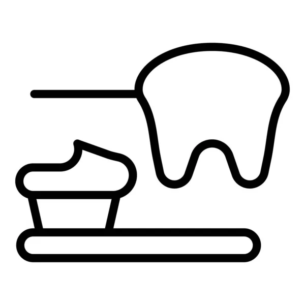 Toothpaste icon, outline style — Vetor de Stock