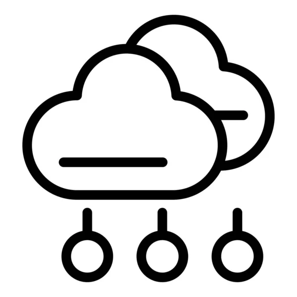 Marketing data cloud icon, outline style — Stock Vector