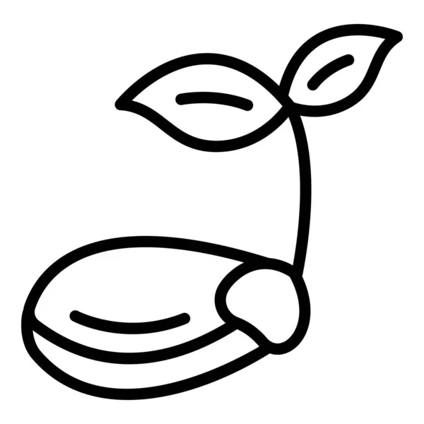 Lentil sead grow icon, outline style — Vetor de Stock