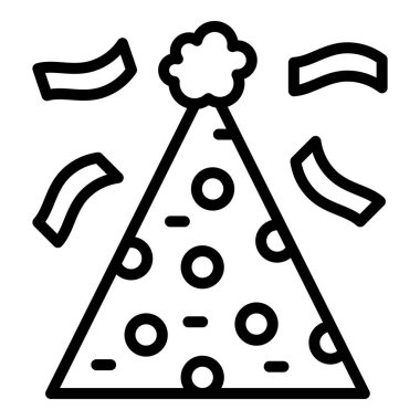 Konfeti partisi şapka simgesi, taslak biçimi