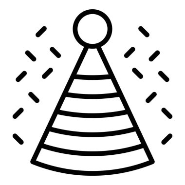 Sürpriz parti şapka simgesi, taslak biçimi