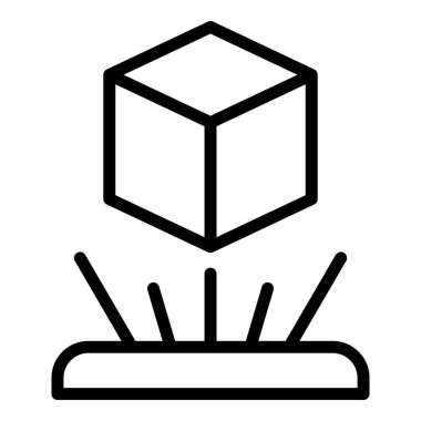 Küp hologram projeksiyon simgesi, özet biçimi