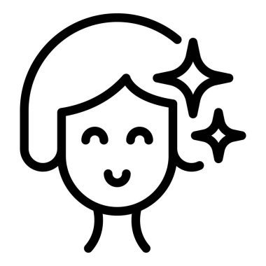 Coiffure parlak simgesi, özet biçimi