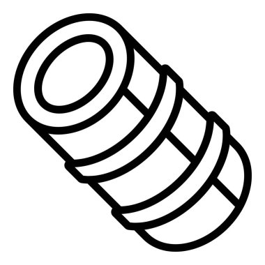 Kamp alanı hasırı yuvarlama simgesi, özet biçimi