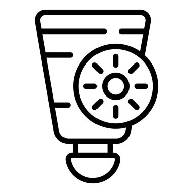 Kore kozmetik güneş kremi simgesi, özet biçimi