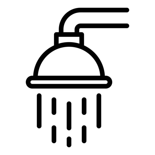 Klasická ikona sprchové hlavy, styl osnovy — Stockový vektor