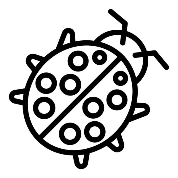 Ladybird biology icon, outline style — Stock Vector