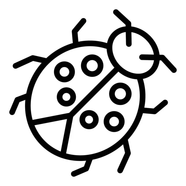 Ladybird spring icon, outline style — Vettoriale Stock