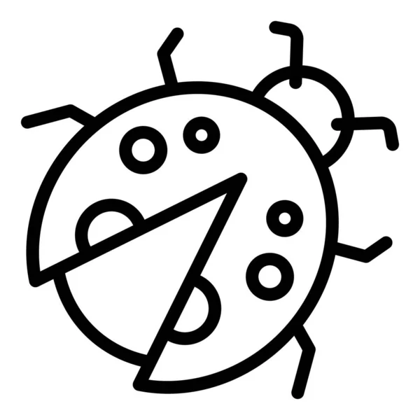 Ladybird cute icon, outline style — Vettoriale Stock