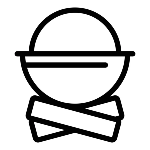 Expedition cauldron icon, outline style — Vettoriale Stock