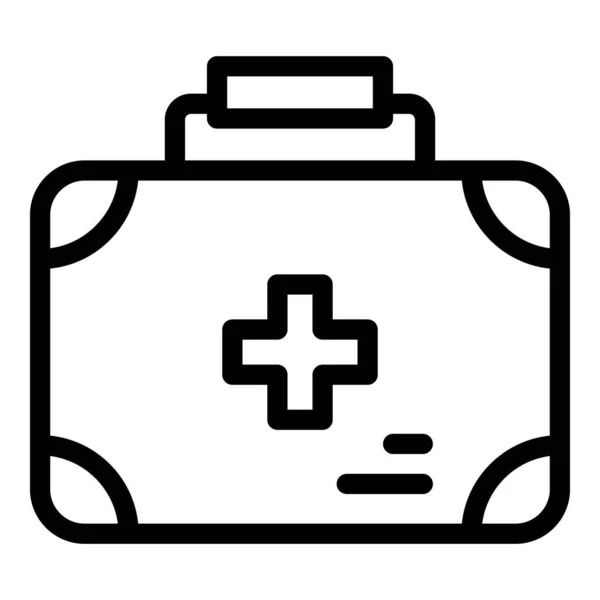 Expedition first aid kit icon, outline style — Stock Vector