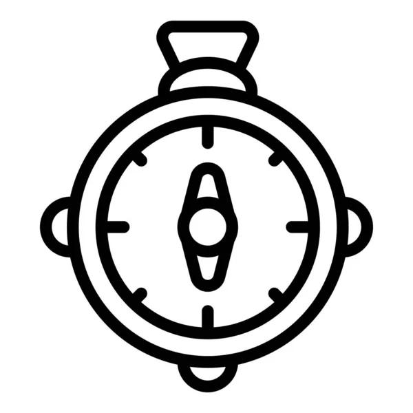 Campsite compass icon, outline style —  Vetores de Stock