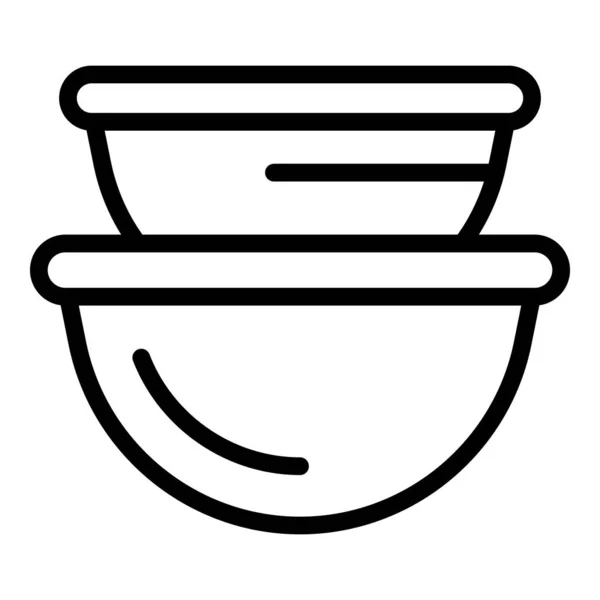 Campsite food pots icon, outline style — Vettoriale Stock