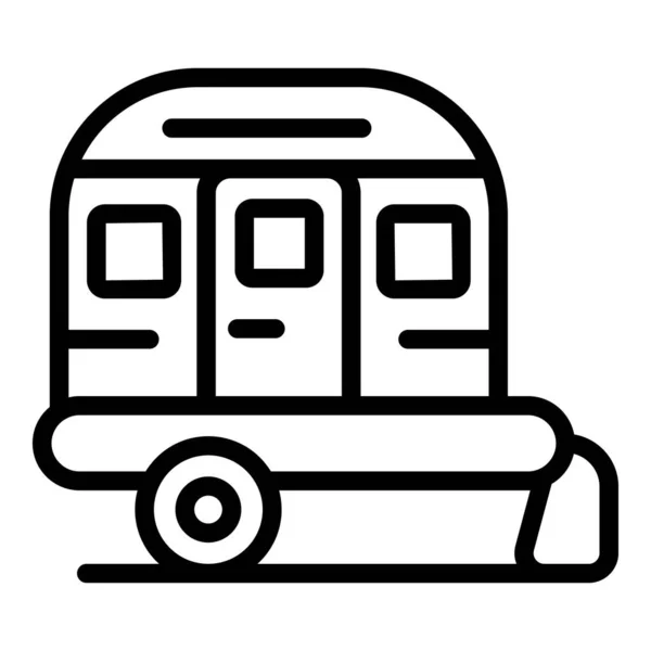 Camping trailer icoon, outline stijl — Stockvector