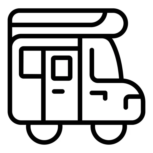 Camping car icon, outline style — Vettoriale Stock