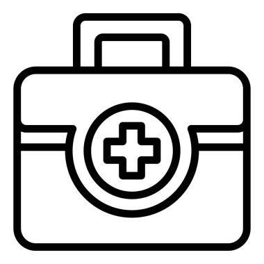 Kamp alanı ilk yardım çantası simgesi, ana hat biçimi
