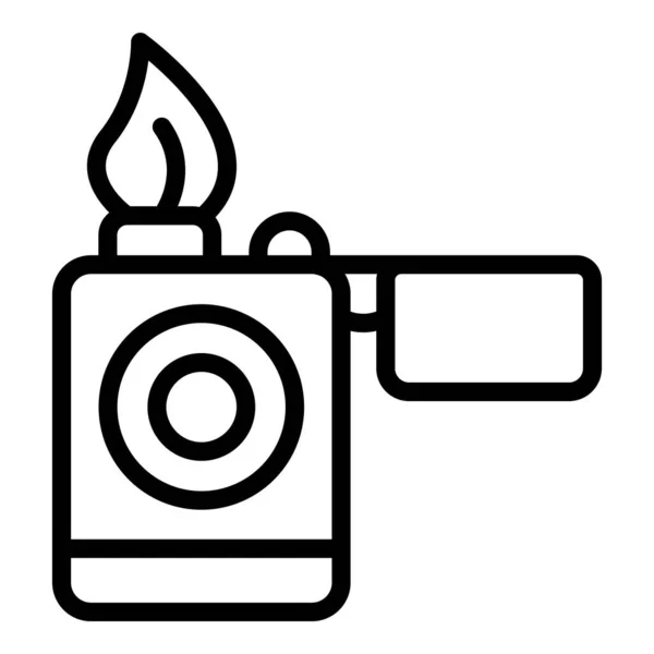 Camping lichter pictogram, omtrek stijl — Stockvector