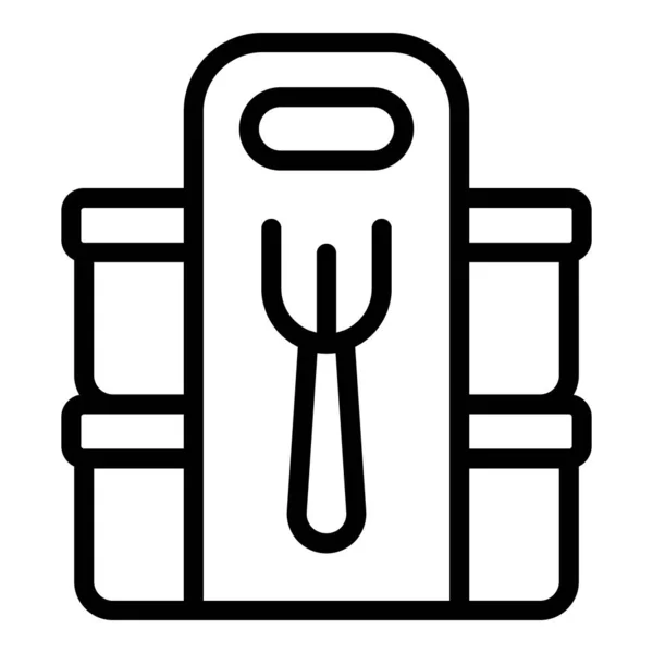 Scatole cibo da asporto icona, stile contorno — Vettoriale Stock