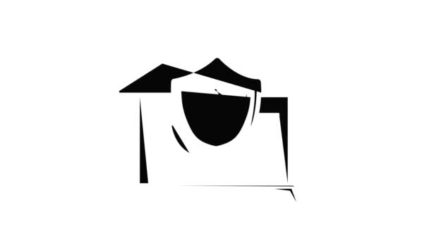 Casa proteção ícone animação — Vídeo de Stock