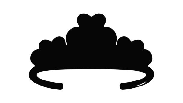 Tiara corona icono de animación — Vídeos de Stock