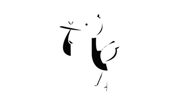 Stork criança ícone animação — Vídeo de Stock