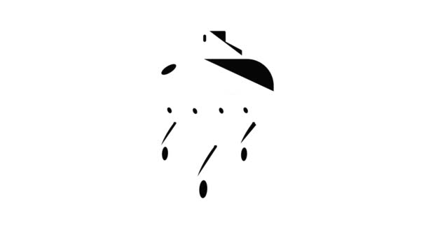 Animação ícone cabeça de chuveiro — Vídeo de Stock