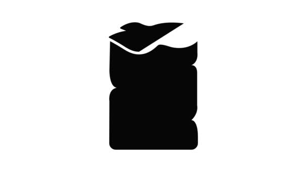 Bag tarwe pictogram animatie — Stockvideo