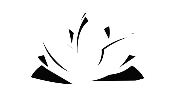 Lotus flower icon animation — Stock Video