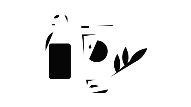 Eco natuurlijke crème pictogram animatie — Stockvideo