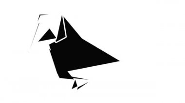 Origami kuş simgesi canlandırması