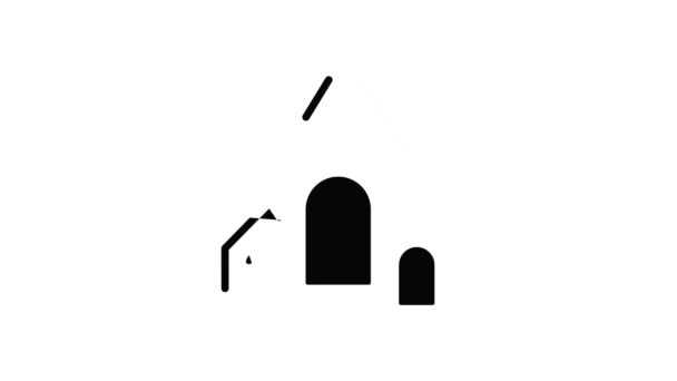 Bruiloft kerk pictogram animatie — Stockvideo